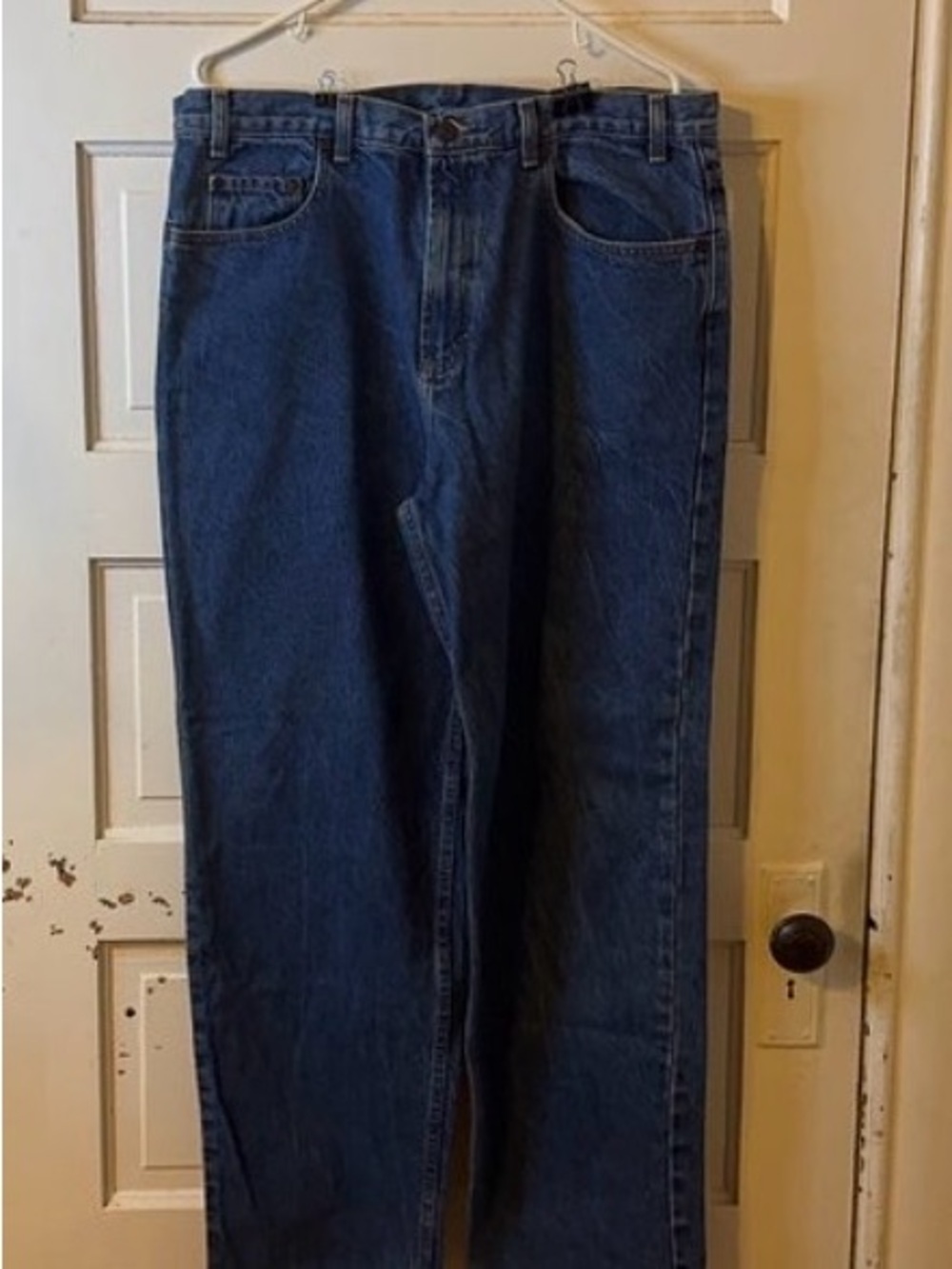 Relaxed Fit Men’s Jeans in Dark Blue Denim